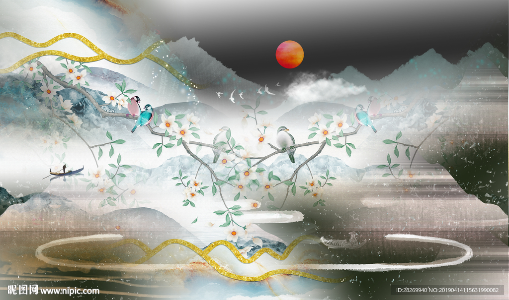 中式无框画