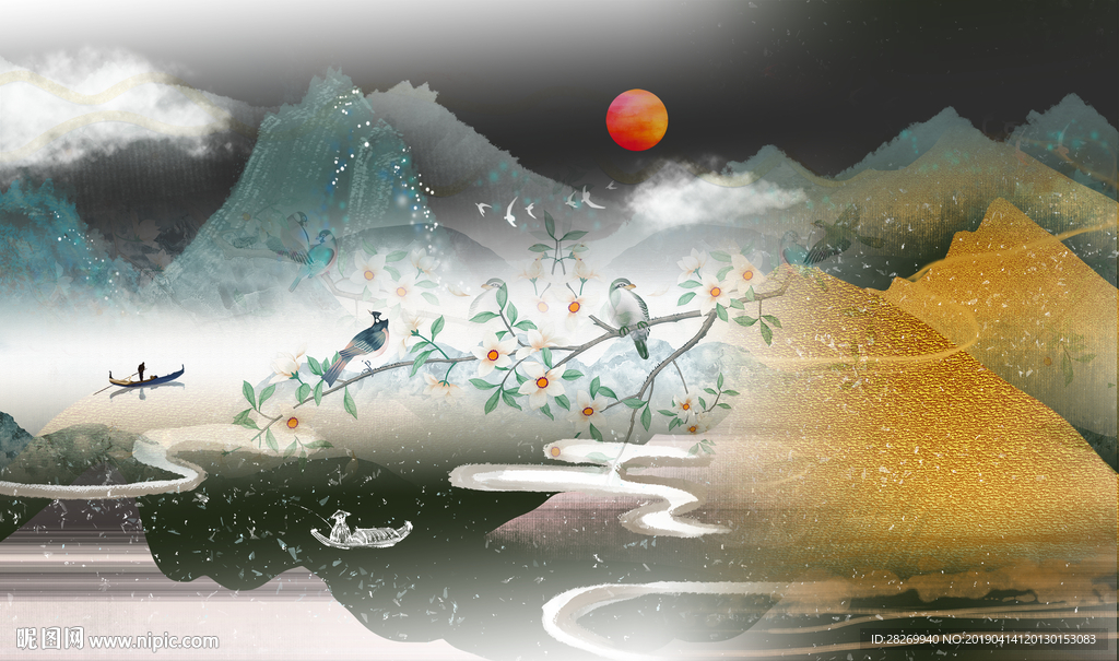 新中式无框画