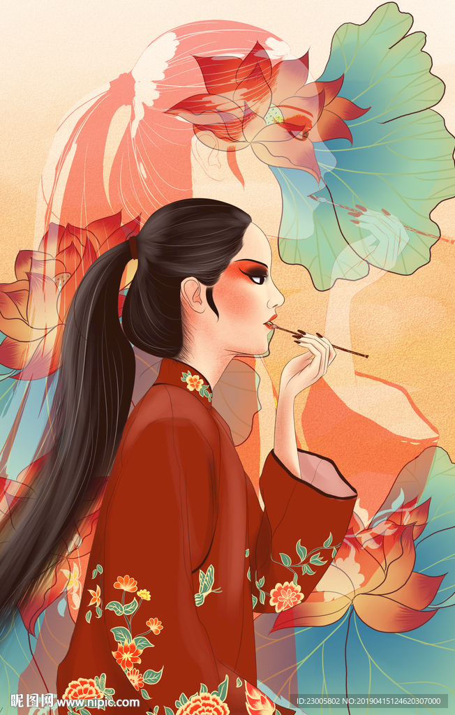 原创手绘中国风海报背景