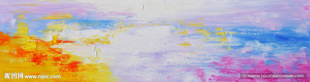 艺术抽象七彩床头画装饰画