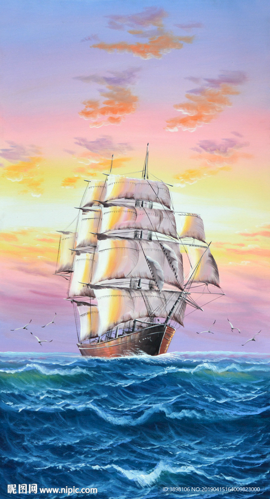 一帆风顺玄关背景墙