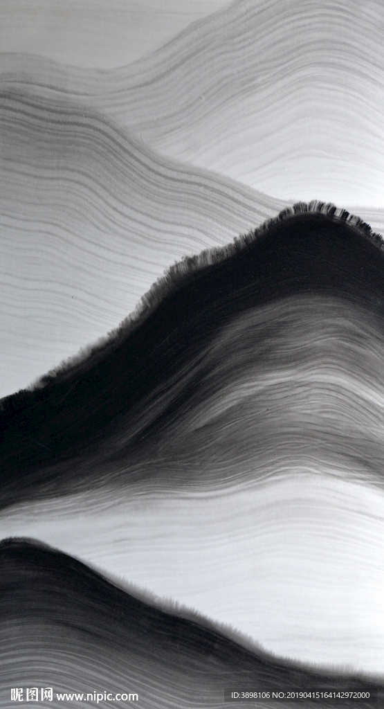 水墨黑白抽象山水