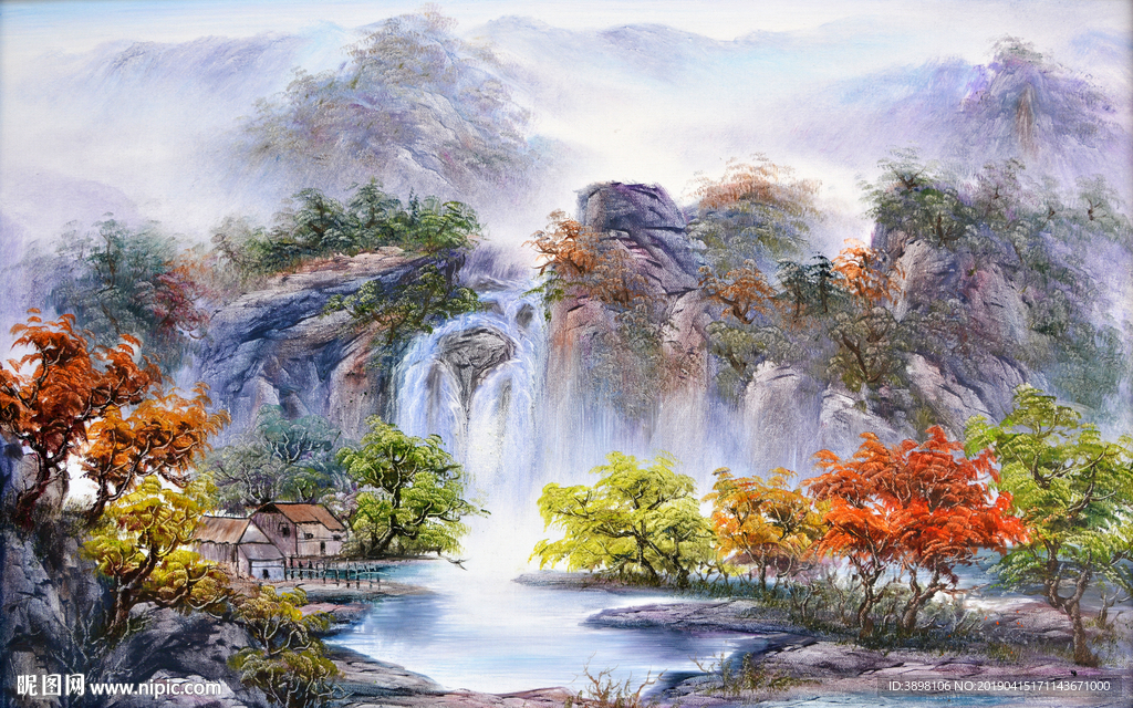 大型抽象山水背景墙