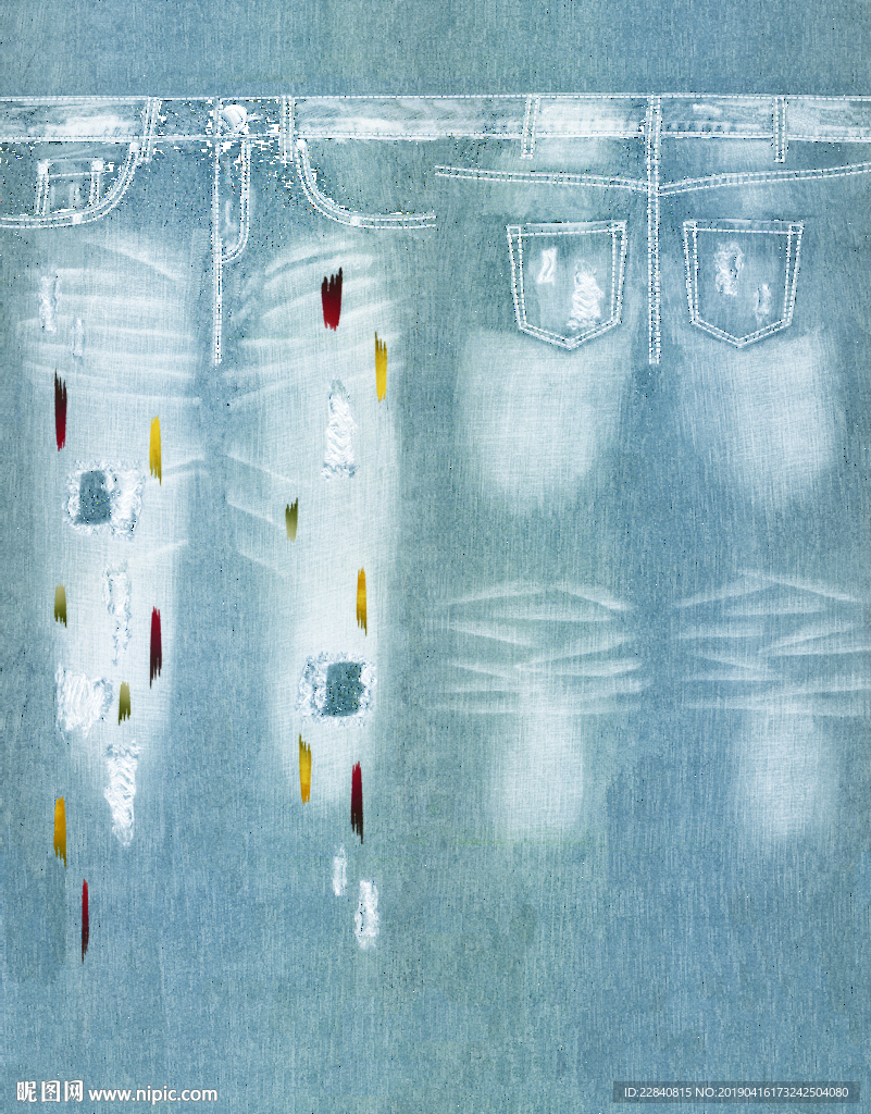 破洞牛仔裤 牛仔裤 仿牛仔裤