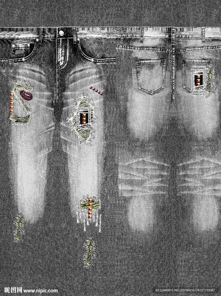 牛仔裤 破洞牛仔裤 新款牛仔裤