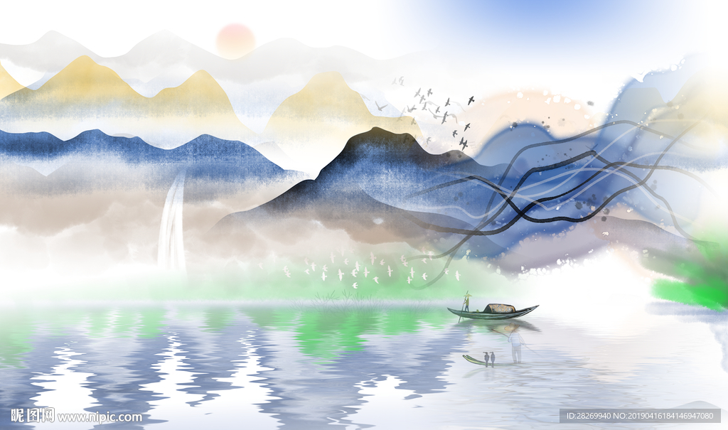 山水壁画