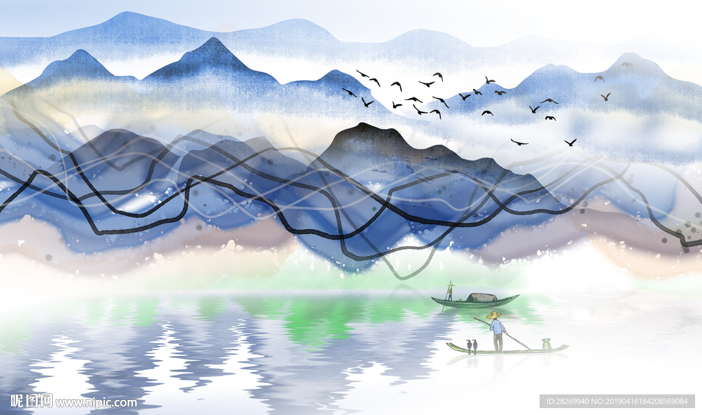 山水壁画