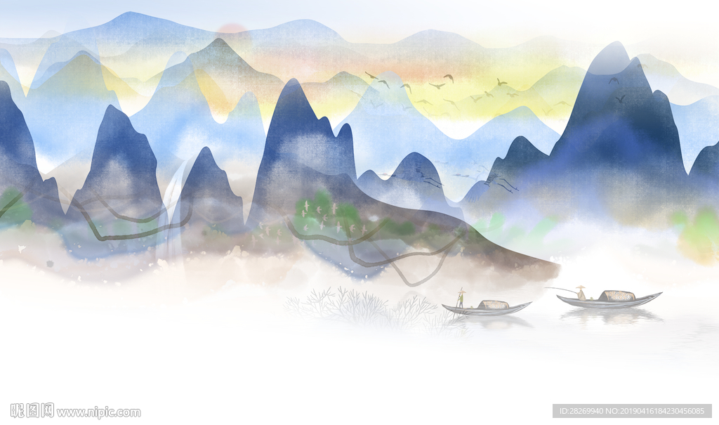 山水壁画