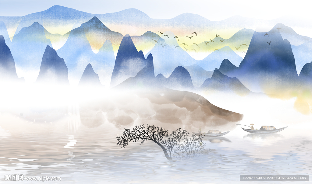山水壁画
