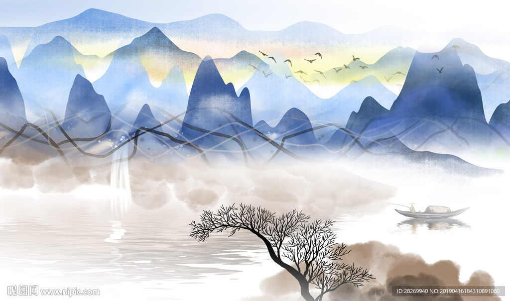 山水壁画
