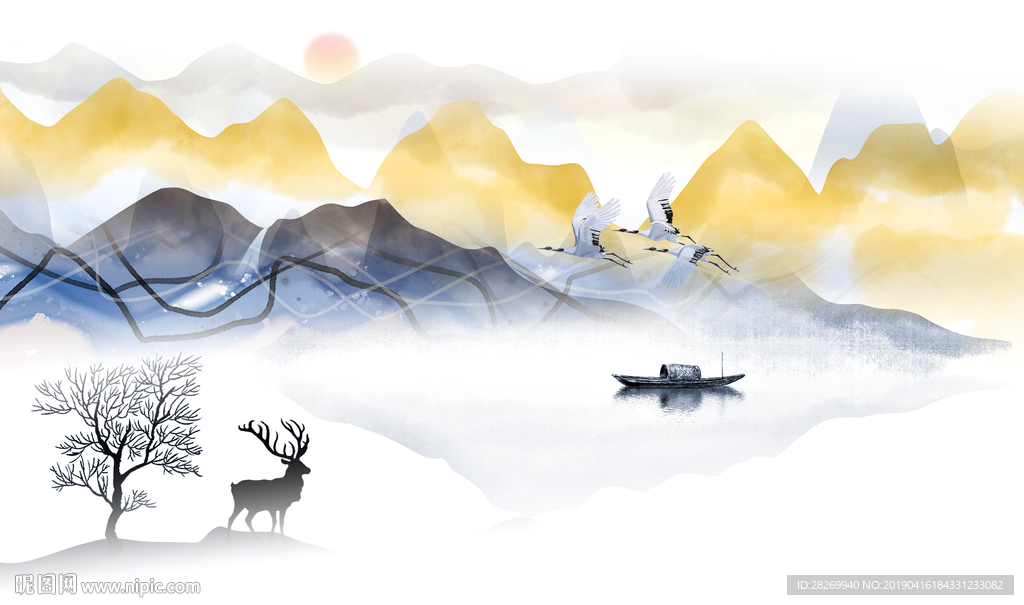 山水壁画