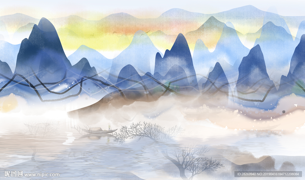 山水壁画