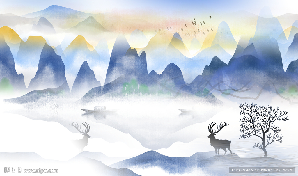 山水壁画