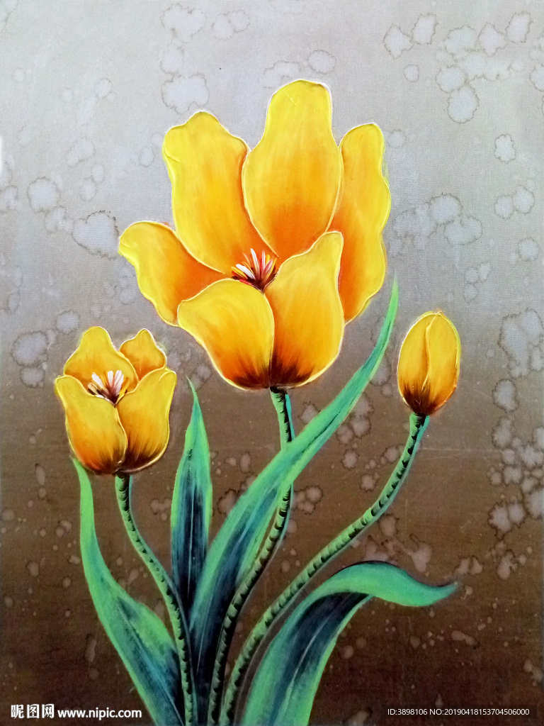 手绘小黄花装饰画