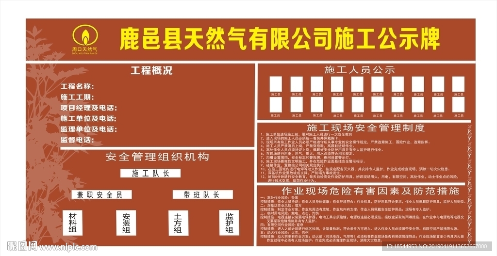 天然气展板