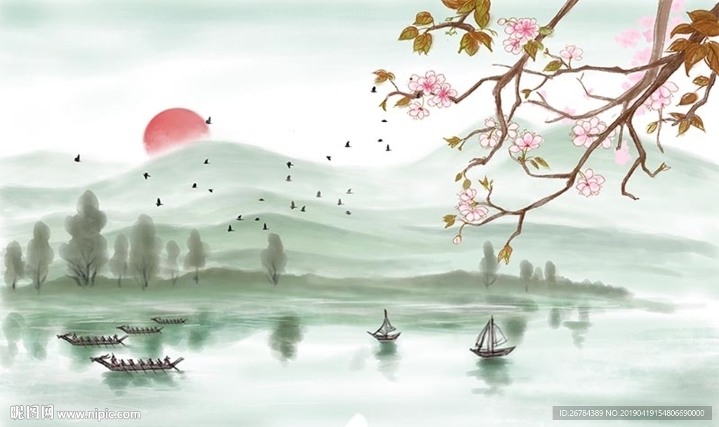 飘香 江南细雨 水墨山水