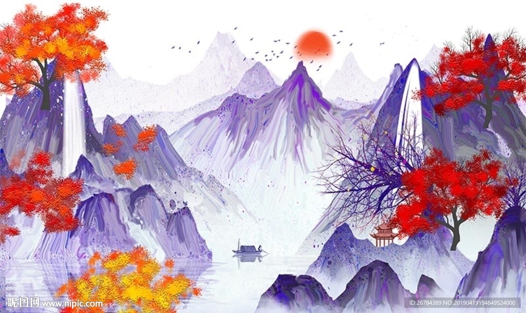 水墨山水高山流水