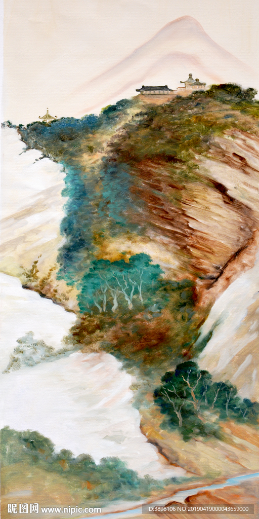 艺术写意山水玄关背景墙装饰