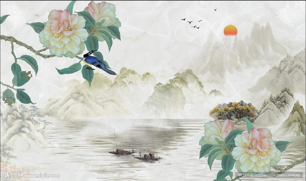 花鸟 石纹 山水