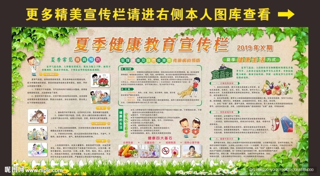 夏季健康教育宣传栏图片