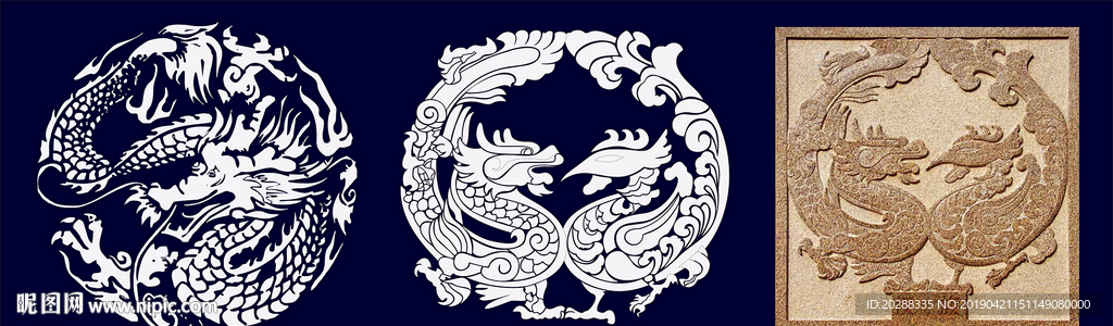 汉族 图腾矢量图 龙 凤