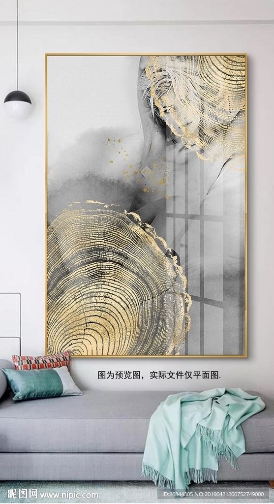 黑白年轮美女装饰画