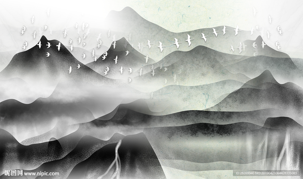 线条山水画