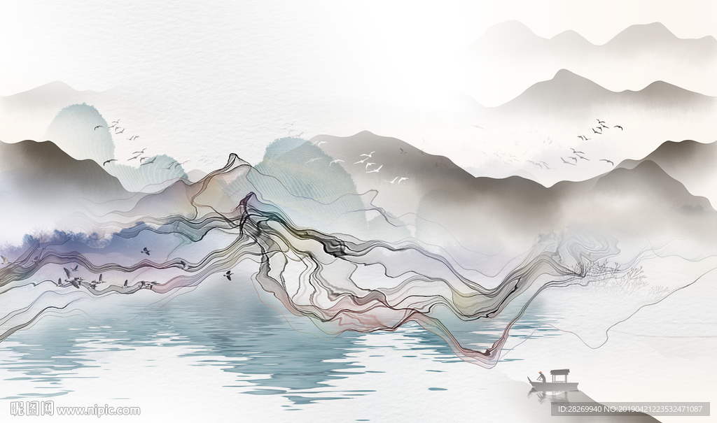 蓝色山水