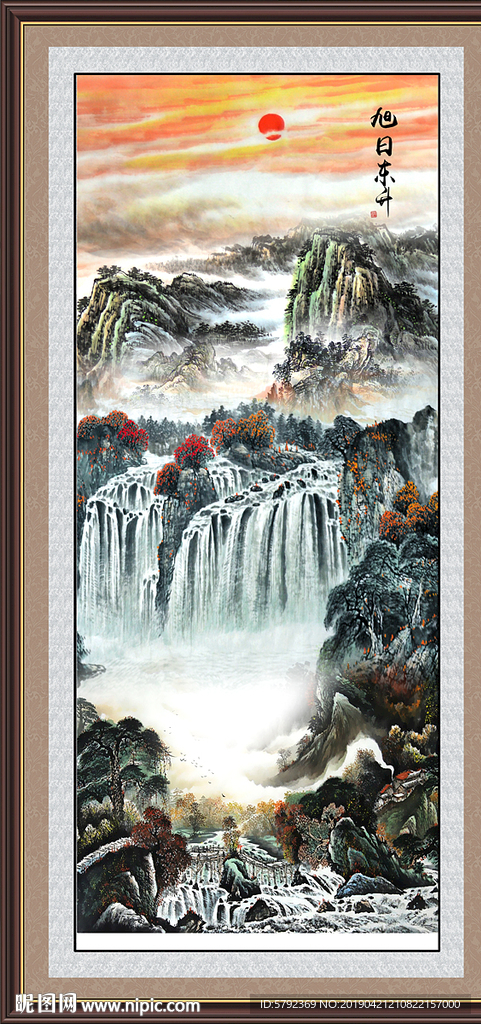 竖幅山水画