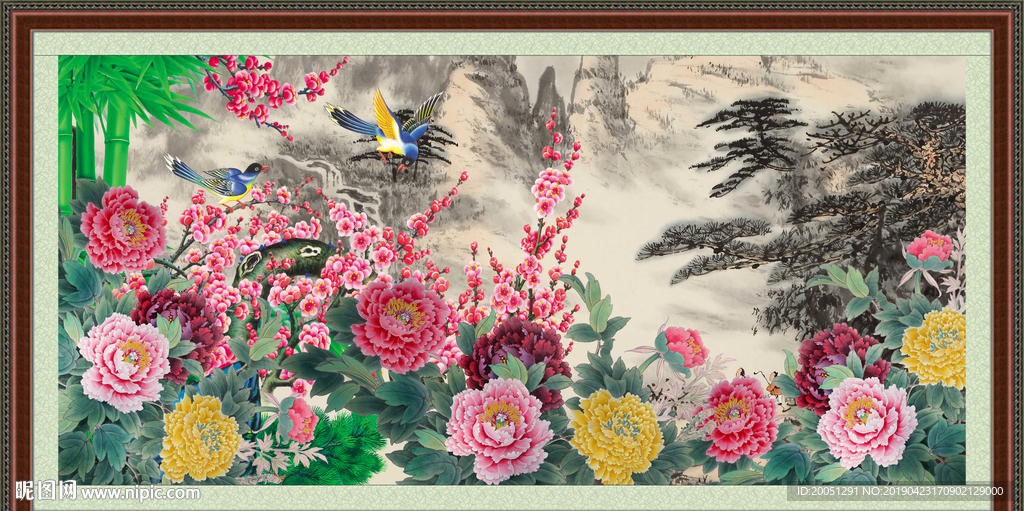 牡丹装饰画