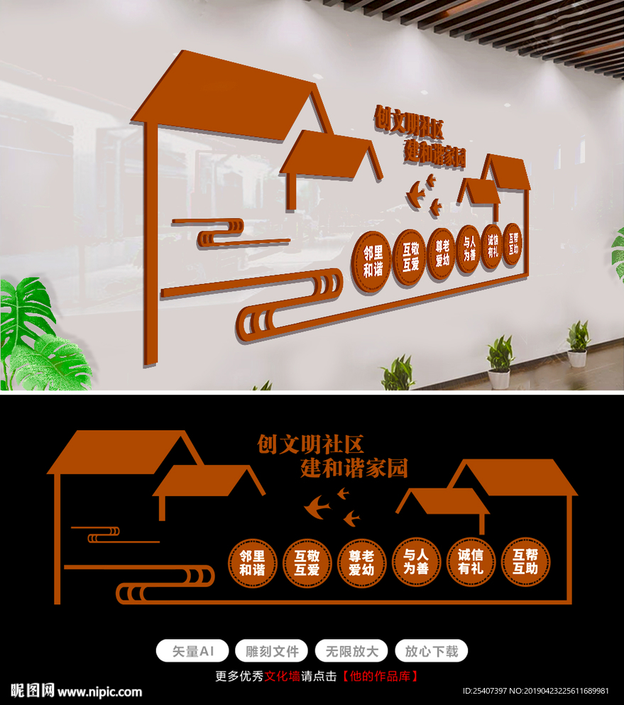 移风易俗和谐社区文化墙