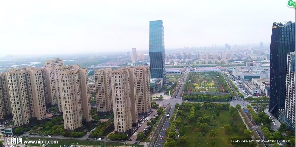 上海南桥商业中心俯拍4K高清视