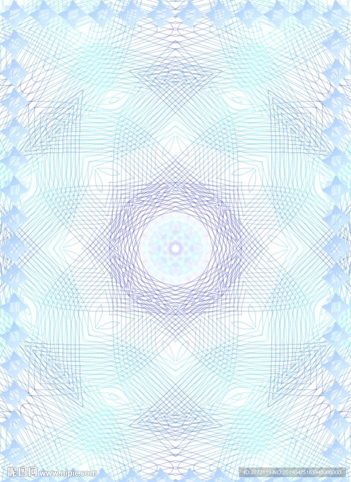 蓝海边 花香证书纹