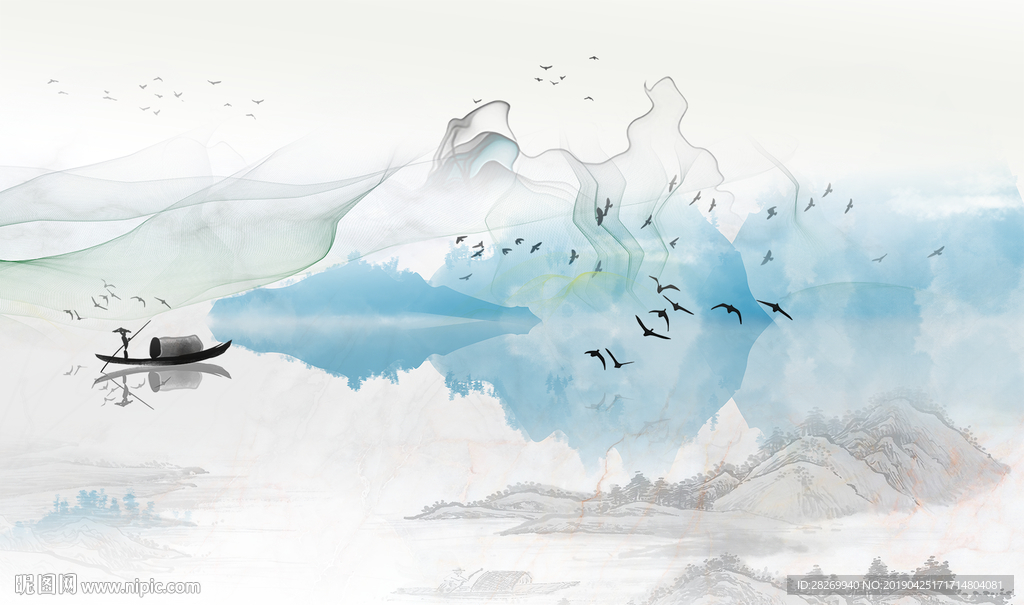 新中式背景墙图片