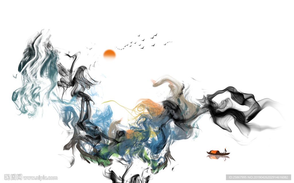 新中式写意山水壁画