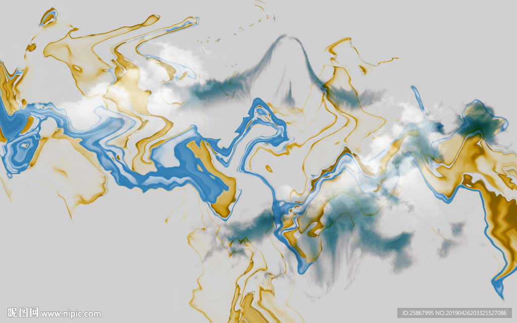 新中式抽象山水壁画
