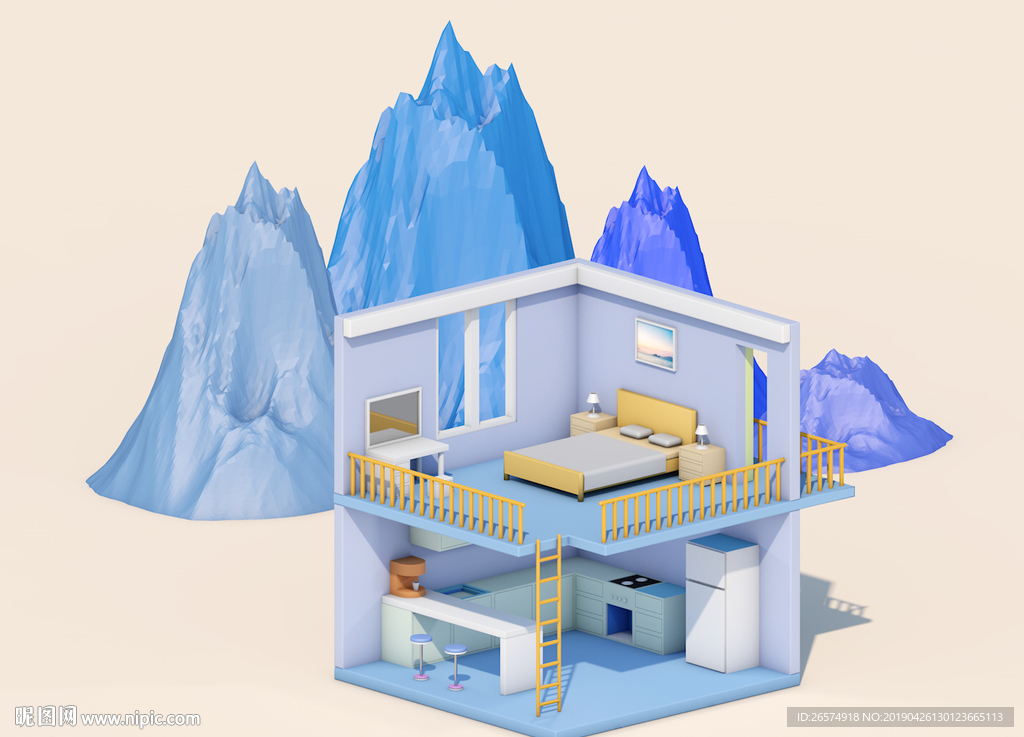 c4d房子效果