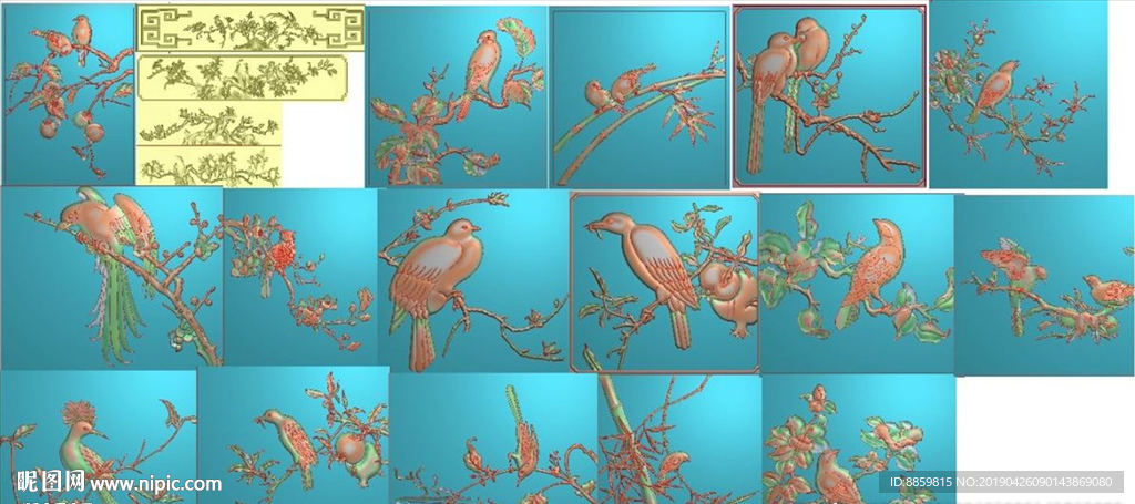 精雕图 花鸟 中式图 集合