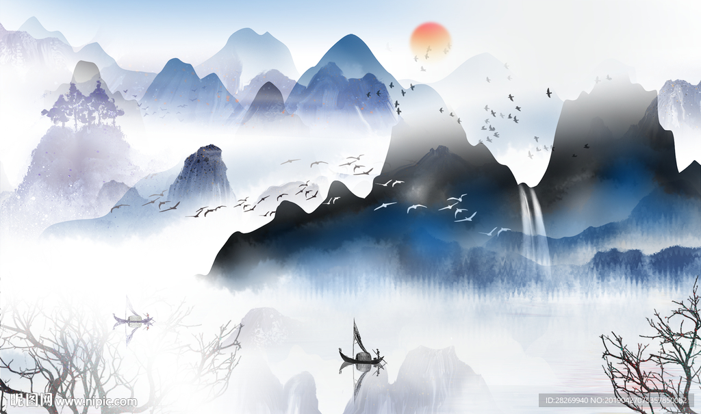 山水背景墙