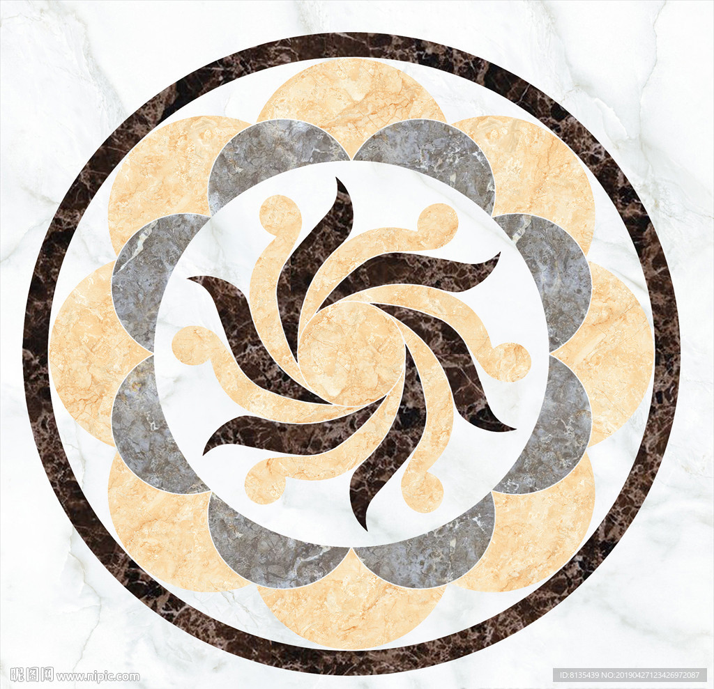 新水刀图案大理石石纹灰色拼花