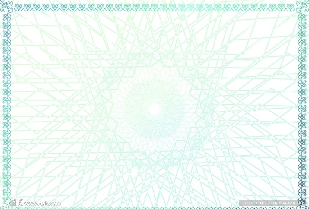 蓝花朵朵 证书底纹