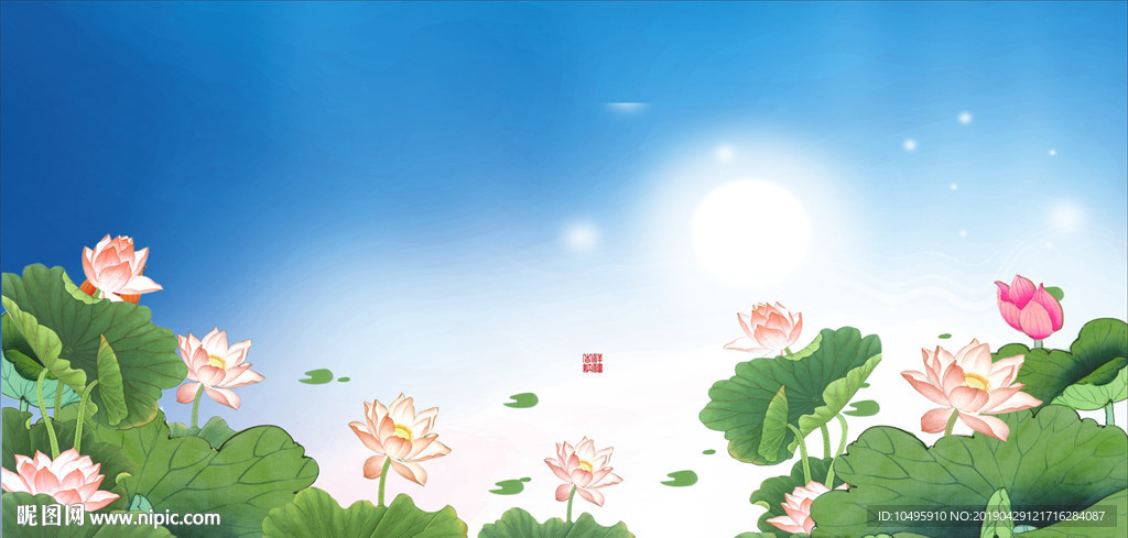 荷花 荷花图 荷花画 荷花山水