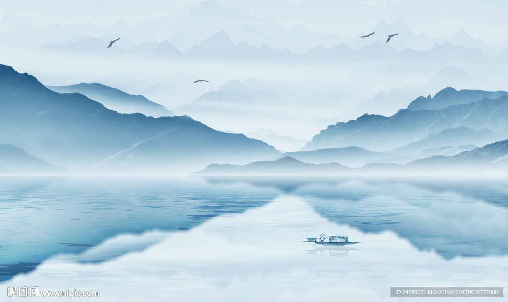 抽象写意水墨山水