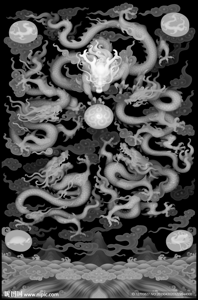 精品五龙灰度图