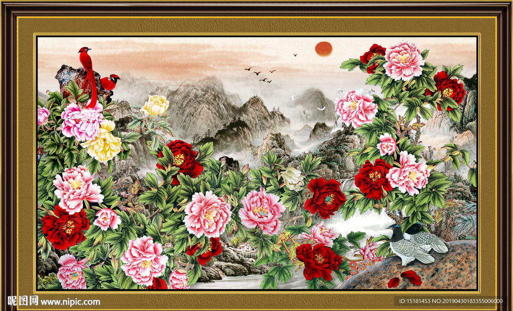 国画牡丹