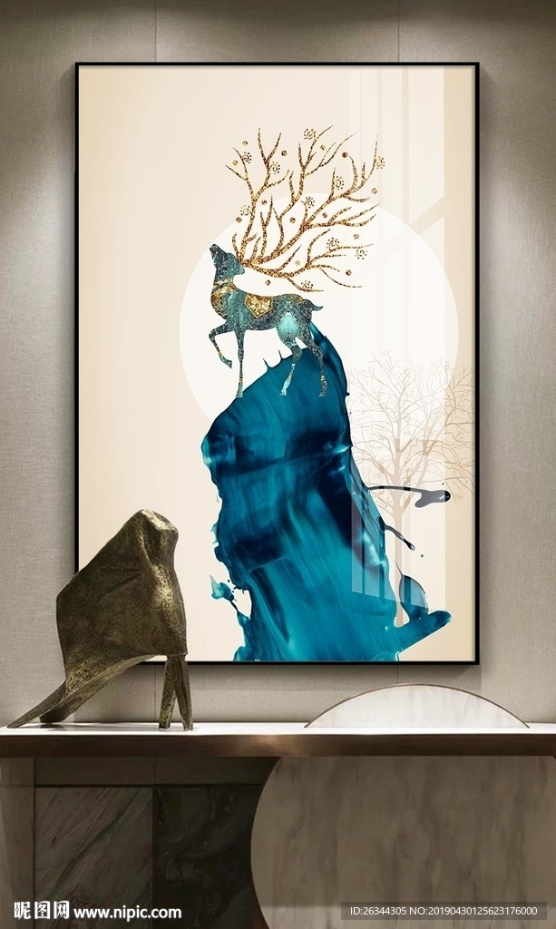 创意豪华麋鹿装饰画