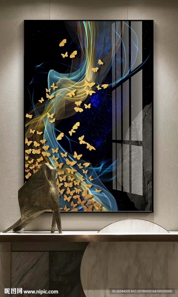 蝴蝶轻奢晶瓷画