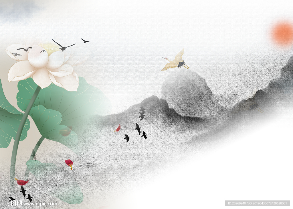 黑白山水画