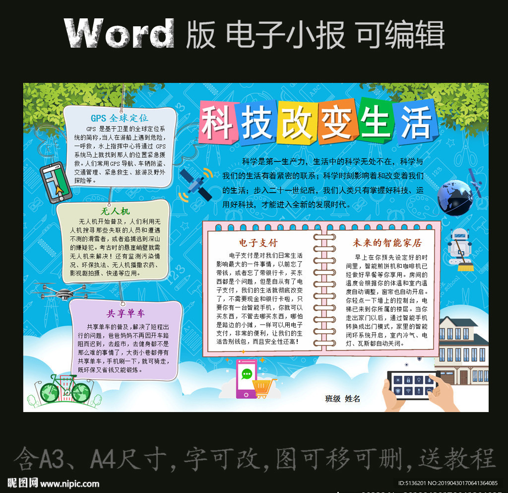 word版电子小报科学改变生活