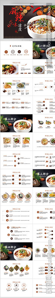 特色美食麻辣凉皮动态PPT